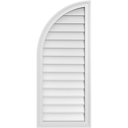 Ekena Millwork Quarter Round Top Left Surface Mount PVC Gable Vent w/ 2"W x 1-1/2"P Brickmould Frame, 18"W x 42"H GVPQL18X4202SN